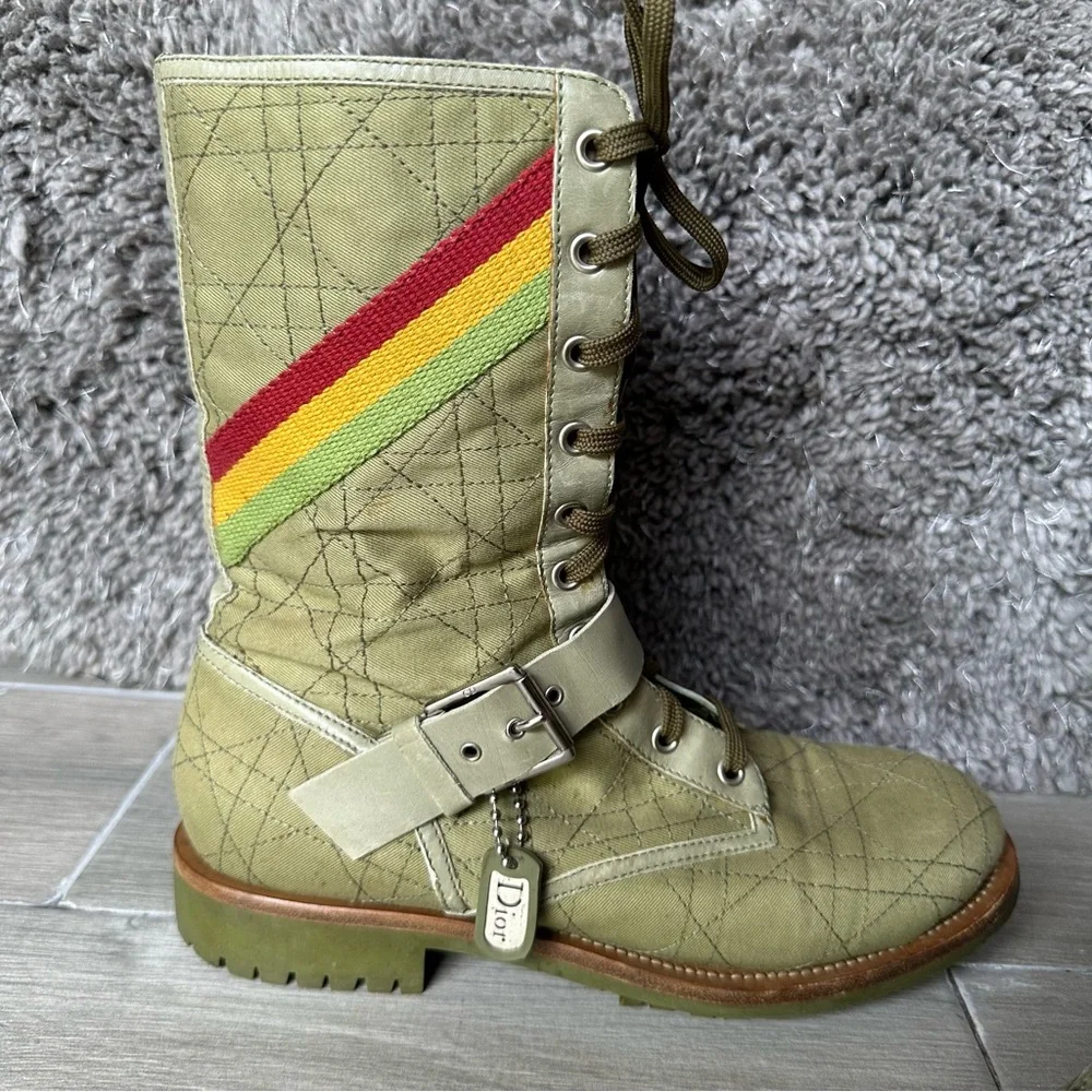 Christian Dior Rasta Cannage Combat boots - Picture 4 of 9